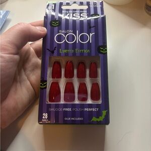 Kiss Salon Color Press-On Nails - Red